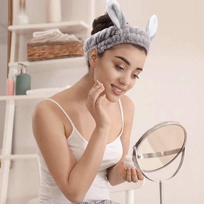 Bandeau Maquillage Lapin Pelucheux — Lot de 3