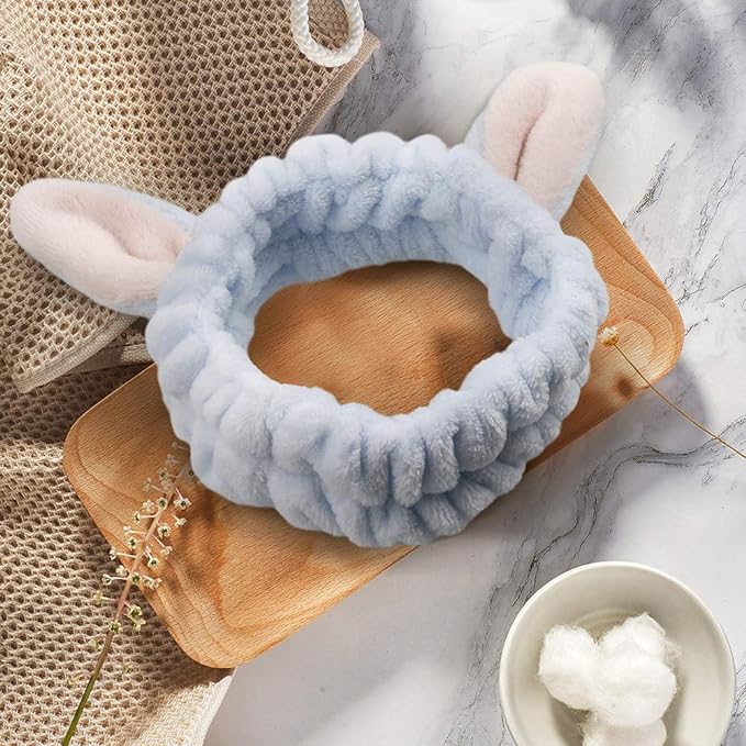 Bandeau Maquillage Lapin Pelucheux — Lot de 3