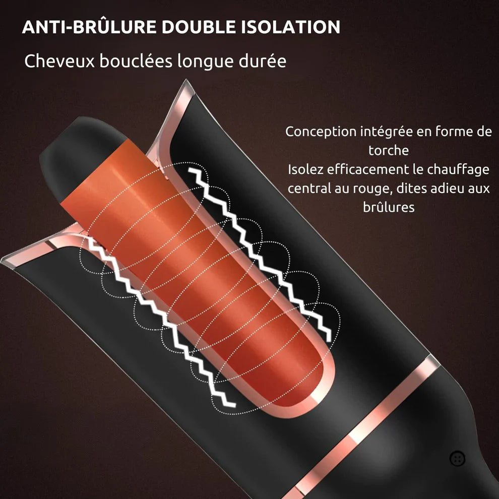 Fer à Friser à Rotation Automatique — Boucles Parfaites