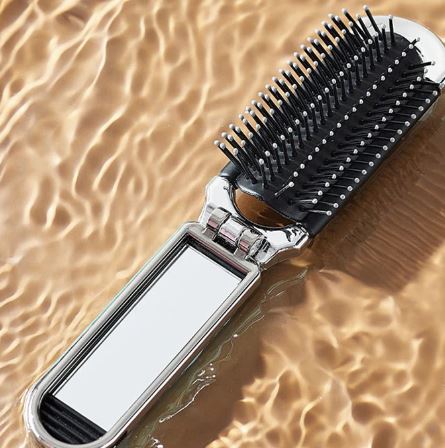 Brosse à Cheveux avec Miroir Pliant — Compagnon de Voyage