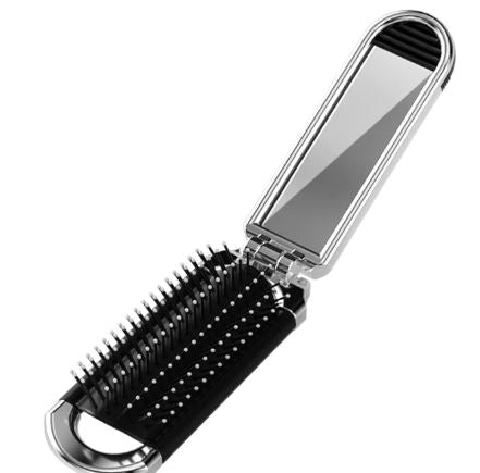 Brosse à Cheveux avec Miroir Pliant — Compagnon de Voyage