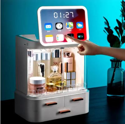 Boîte de Rangement Maquillage avec Écran LED