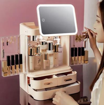Boîte de Rangement Maquillage avec Écran LED